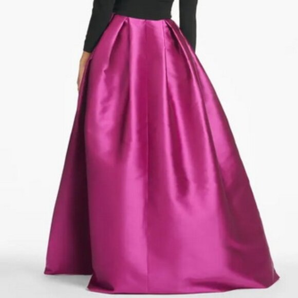Sachin & Babi Black Magenta Desdemona Beaded Tie Waist Gown - Picture 6 of 7